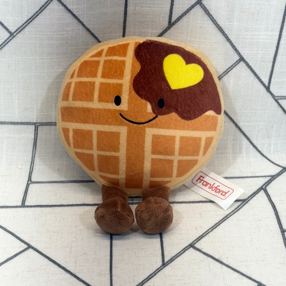 Frankford Waffle Plush 7" Brown Heart Butter Chocolate Syrup Stuffed Toy